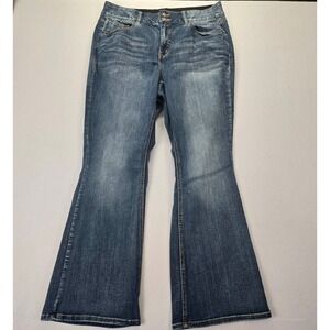 Lane Bryant High Rise Bootcut Jeans Tighter Tummy Technology Blue Denim 18 Reg